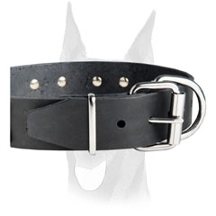 Wide durable leather collar