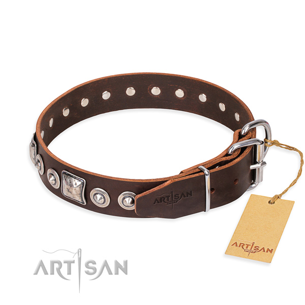 Functional leather collar for your beloved pet