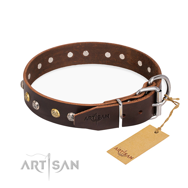 Wear-proof leather collar for your favourite pet