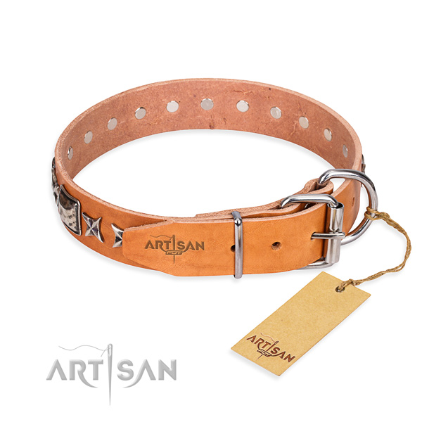 Wear-proof leather collar for your handsome pet