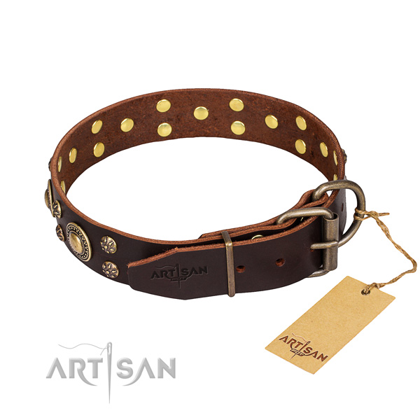 Practical leather collar for your favourite pet