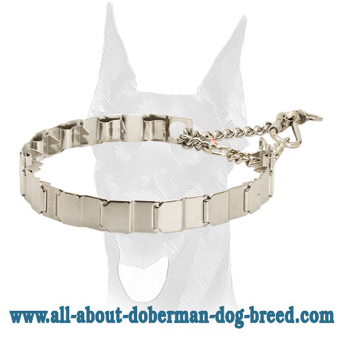 Stainless steel neck tech collar for Doberman