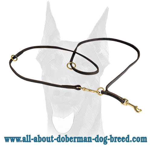 Elegant design soft leather Doberman leash