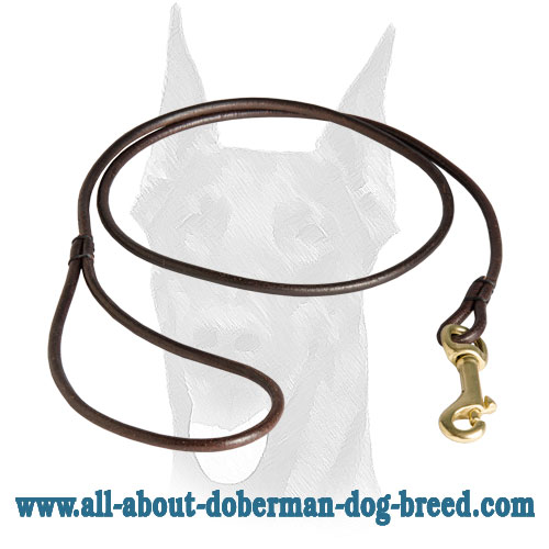 Elegant design round leather Doberman leash