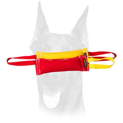 French Linen training bite tugs with one or two handles for Doberman
