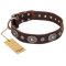 'Extra Pizzazz' FDT Artisan Adorned Brown Leather Doberman Collar