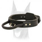 Agitation Leather Collar with Strong padded Handle for Doberman