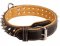 Luxury Nappa padded leather spiked collar for Doberman