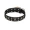 FDT Artisan 'Rock 'n' Roll Style' Leather Doberman Collar with Skulls, Bones and Studs 1 1/2 inch (40 mm) wide