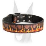 Unique style leather handpainted collar for Doberman