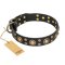 'Baroque Chic' FDT Artisan Doberman Studded Black Leather Dog Collar