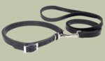 Leather Patent Dog Leash collar for Doberman