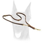 Leather Doberman leash for training, walking, tracking