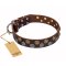 'Strong Shields' FDT Artisan Leather Doberman Collar with Set of Large Studs