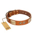 "Perfect Blend" FDT Artisan Tan Leather Doberman Collar 1 1/2 inch (40 mm) wide
