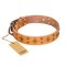 "Top-Flight" FDT Artisan Walking Top-Notch Tan Leather Doberman Collar