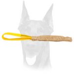 Jute Doberman puppy bite tug with comfy loop