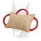 Dog bite pad made of jute with 3 handles