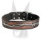 Luxury handpainted Barbed Wire leather collar for Doberman