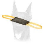 Leather Doberman bite tug for a puppy or young dog training