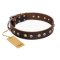 'Rare Flower' FDT Artisan Brown Leather Doberman Collar