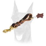 Short Leather Dog Leash (pull tab leash) for Doberman