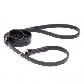 Black Biothane Doberman Leash and Collar Combo