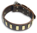 GENUINE LEATHER DOG COLLAR 1 1/2'' wide for Doberman