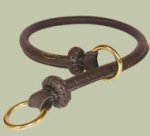 Round Leather Slip Collar-Rolled Choke Collar 1/2'' for Doberman