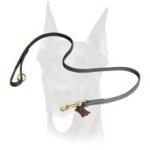 Handcrafted leather Doberman leash width 1/2 inch