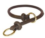 Round Leather Choke Collar/Silent Collar 1/2'' wide for Doberman