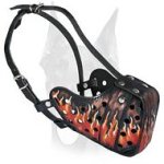 Doberman Leather Dog Muzzle for Training and Walking