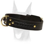 Amazing extra wide 2ply leather Doberman collar