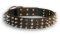 Stylish wide leather collar with pyramids and spikes for Doberman