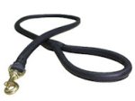 Leather Latigo Round Lead for Doberman-Rolled Leather Dog Leash