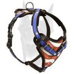 Extra strong protective leather Doberman harness "American Pride"