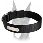 Best training 2 ply nylon collar with ID-tag for Doberman