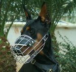 Wire Basket Cage Dog Muzzle for Doberman-Dobe Padded Muzzle