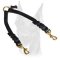 Braided leather coupler for walking 2 dogs