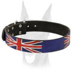 Luxury style United Kingdom Pride leather Doberman collar