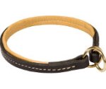 Luxury comfortable leather choke collar for Doberman