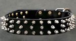 Black Spiked Leather Dog Collar for Doberman
