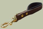 Short Handle Leather Dog Lead 1FT to 3/4" Doberman