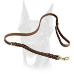 Leather Dog Leash With Extra Handle for Your Doberman