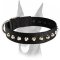 Outstanding nylon collar with silver-like studs for Doberman