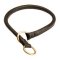 Round leather Doberman collar for training