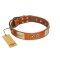 "Perfect Blend" FDT Artisan Tan Leather Doberman Collar 1 1/2 inch (40 mm) wide