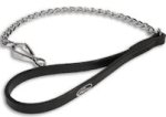 Doberman Chain Leash with Leather Handle