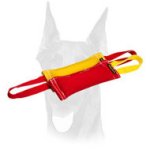 Puppy training tugs of French Linen for Doberman