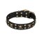 'Jolly Rojer' FDT Artisan Doberman Leather Dog Collar with Studs and Skulls - 1 1/2 inch (40 mm) wide